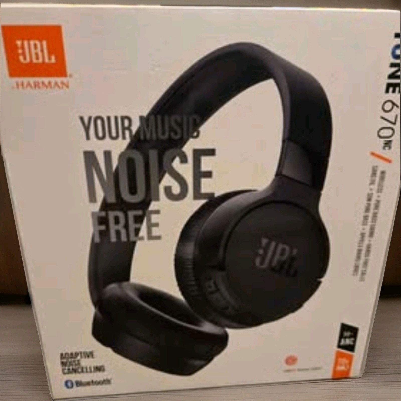 JBL Tune 670NC Bluetooth Wireless On-Ear Noise-Cancelling Headphones, Black