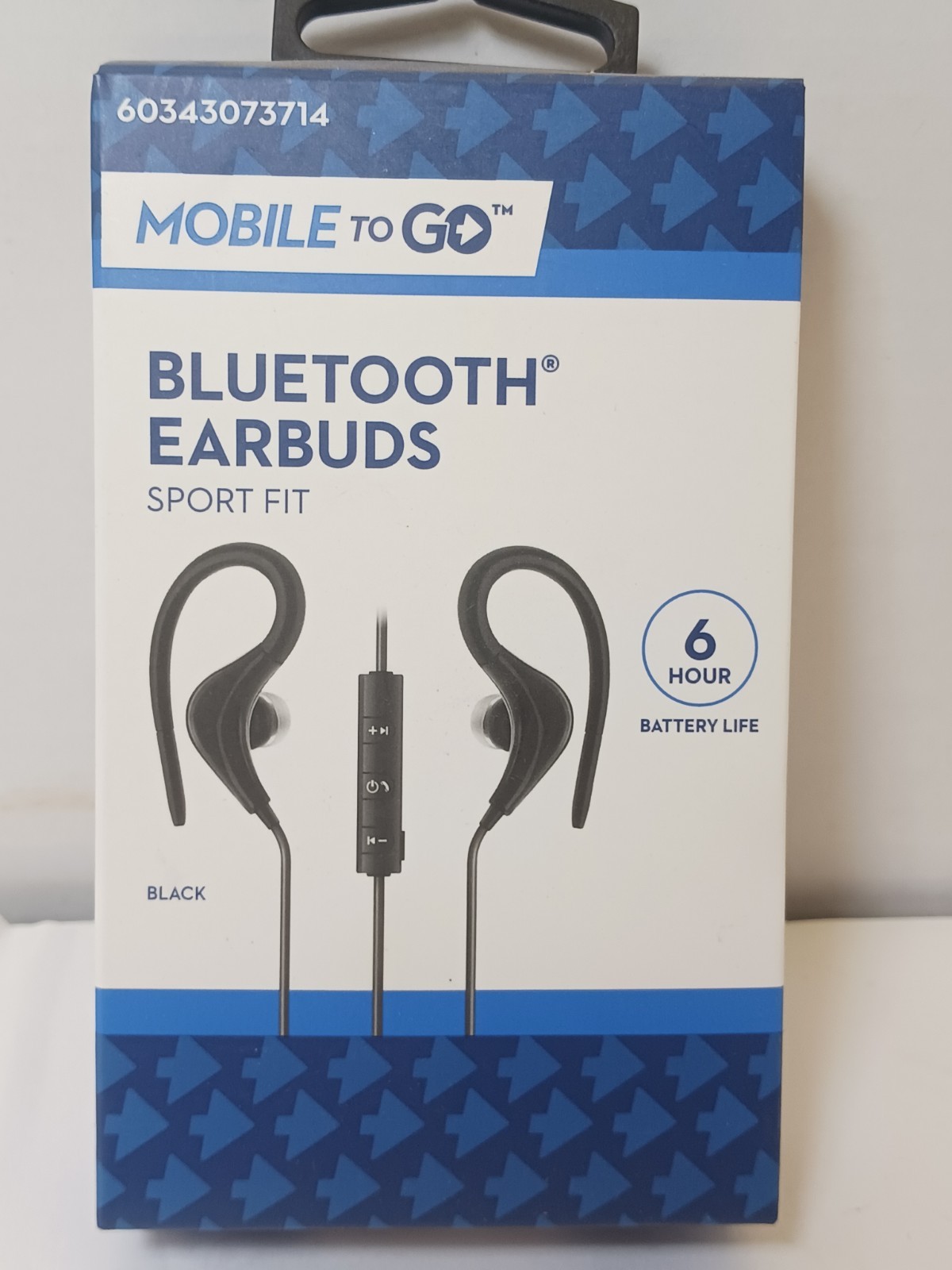 Mobile To Go Bluetooth Sport Fit Earbuds Black w/ Mic – NEW Sealed 6 Hr Life