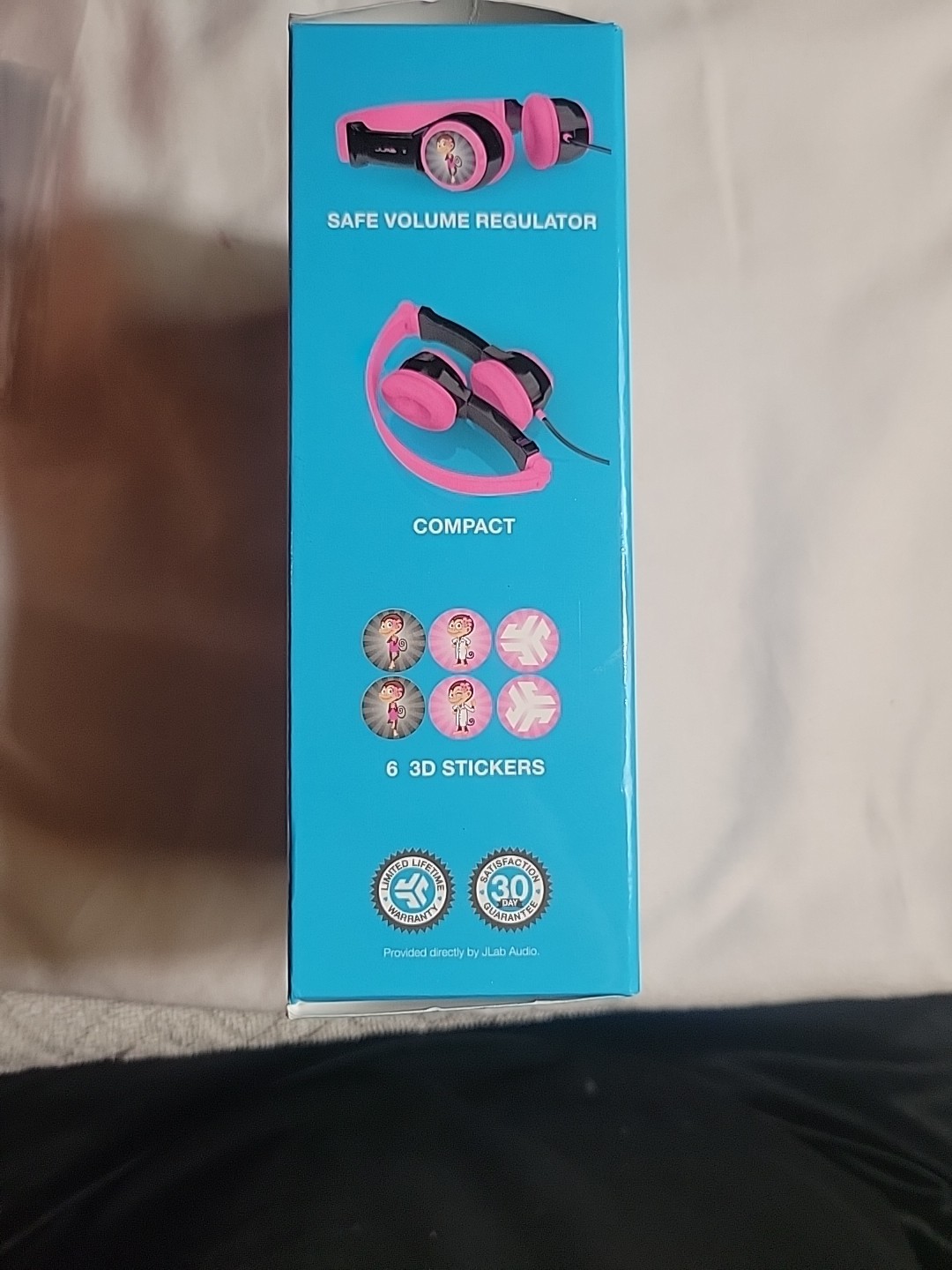 JLab JBuddies Folding Kids Headphones 2-8 Years Old Safe Volume Regulator Pink