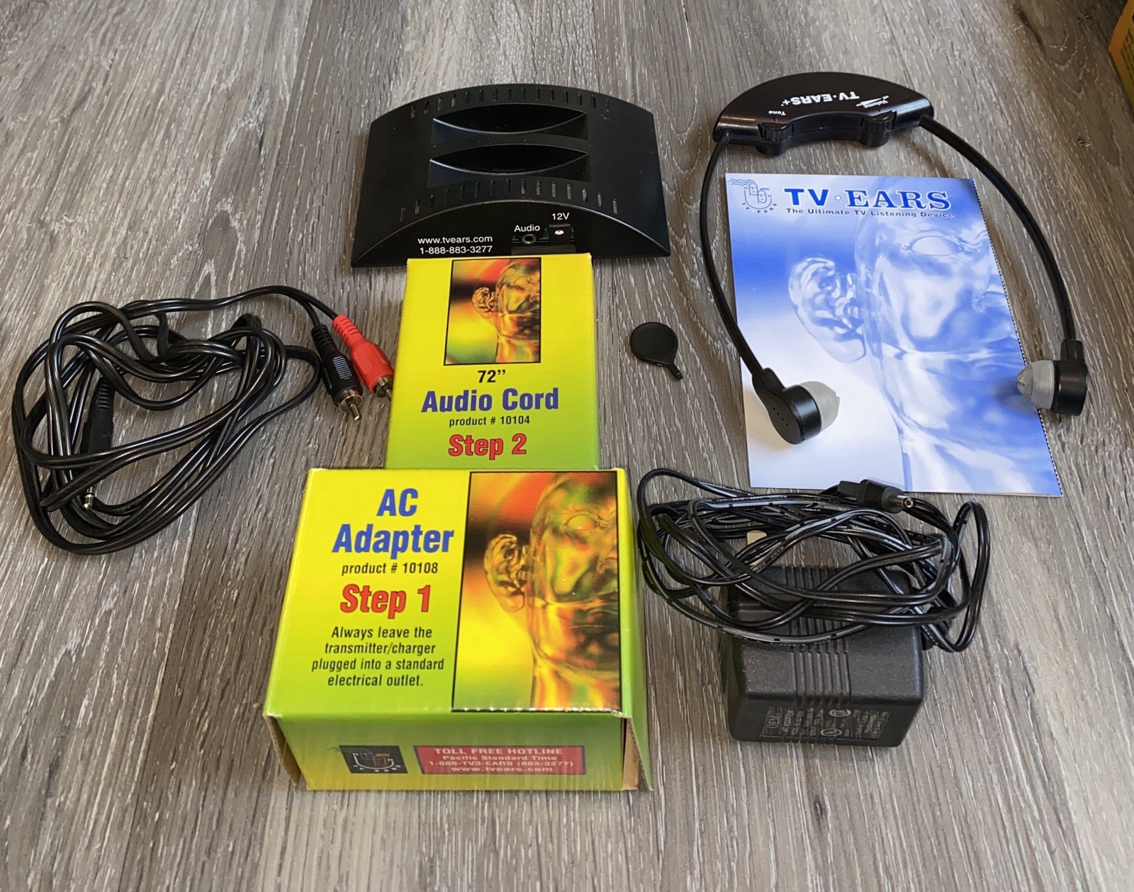 TV Ears Original Wireless Headset TV Listening Device Set Infrared
