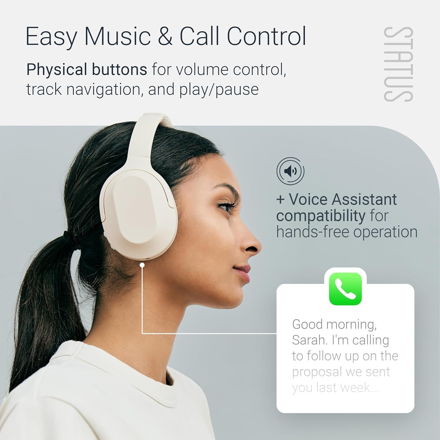 Status Core ANC Active Noise Cancelling Wireless Bluetooth Headphones – Over-Ear