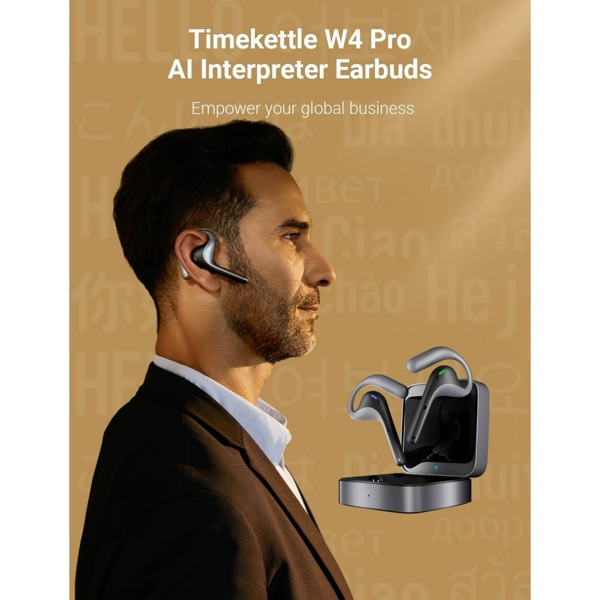 Timekettle W4 Pro AI Interpreter Earbuds, Bidirection Simultaneous Translation