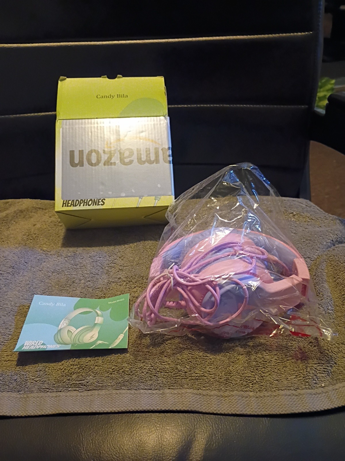 Candy Bila Wired Headphones Pink & Gray 3.5mm Jack Headband Over-Ear