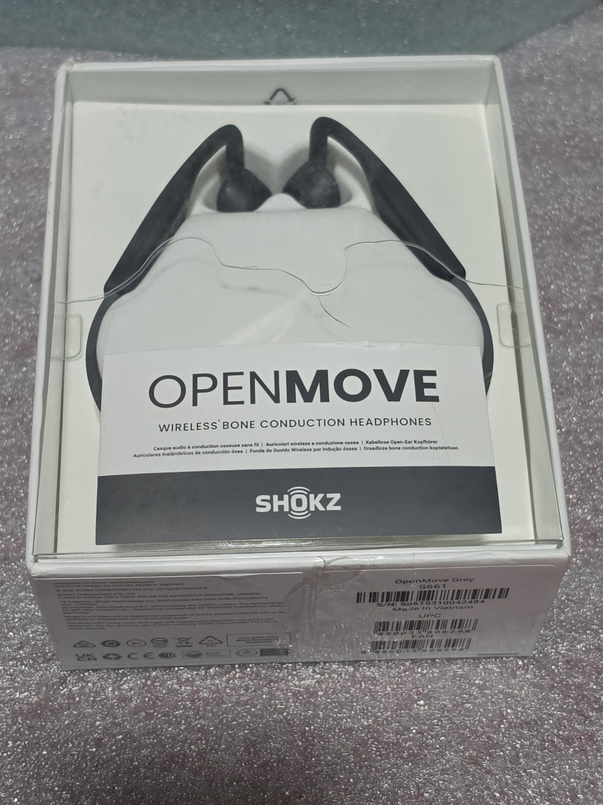 Shokz – OpenMove Bone Conduction Open Ear Lifestyle/Sport Headphones – Gray