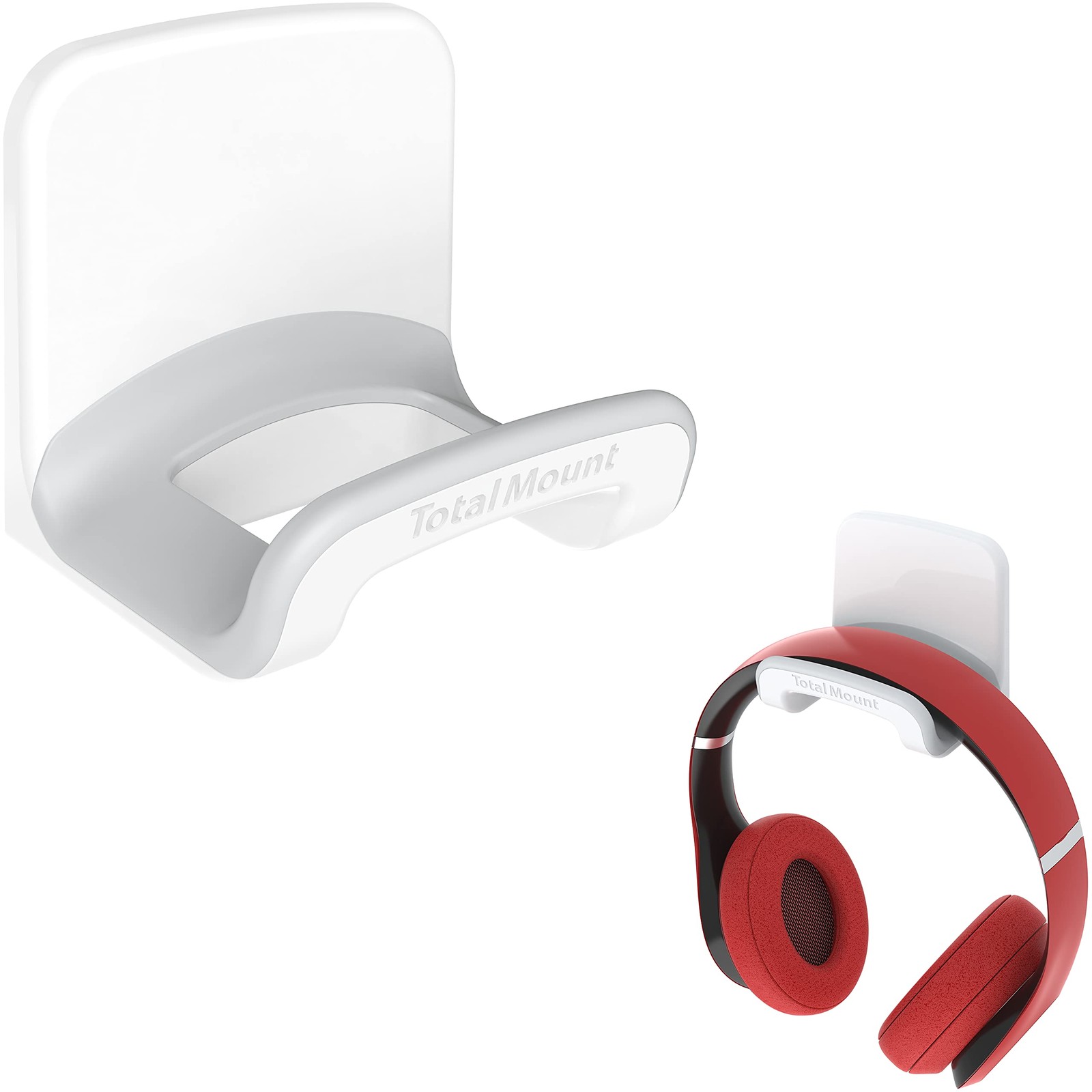 Headphone Holder Hanger Damage-Free Wall Mount Studio-Grade White 1 Pack