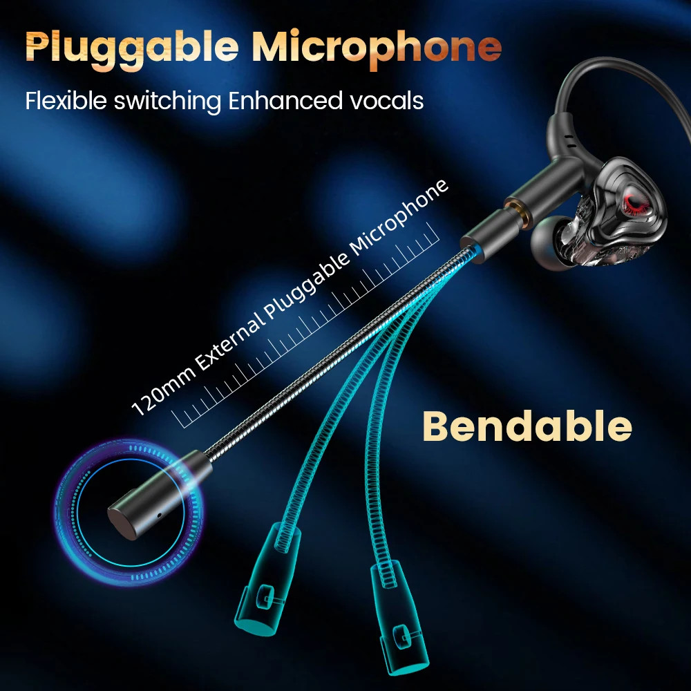 90° Elbow Wired Earphone 3.5Mm/Type C Headphone HD Noise-Canceling Dual Micropho