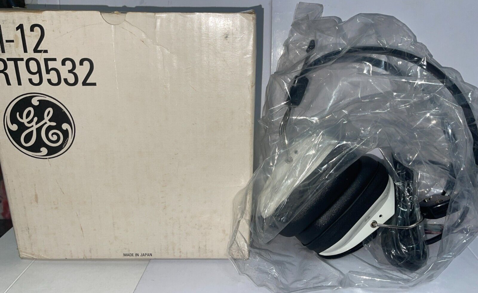 Vintage 70s GE General Electric Headphones H-12 Made In Japan RT9532