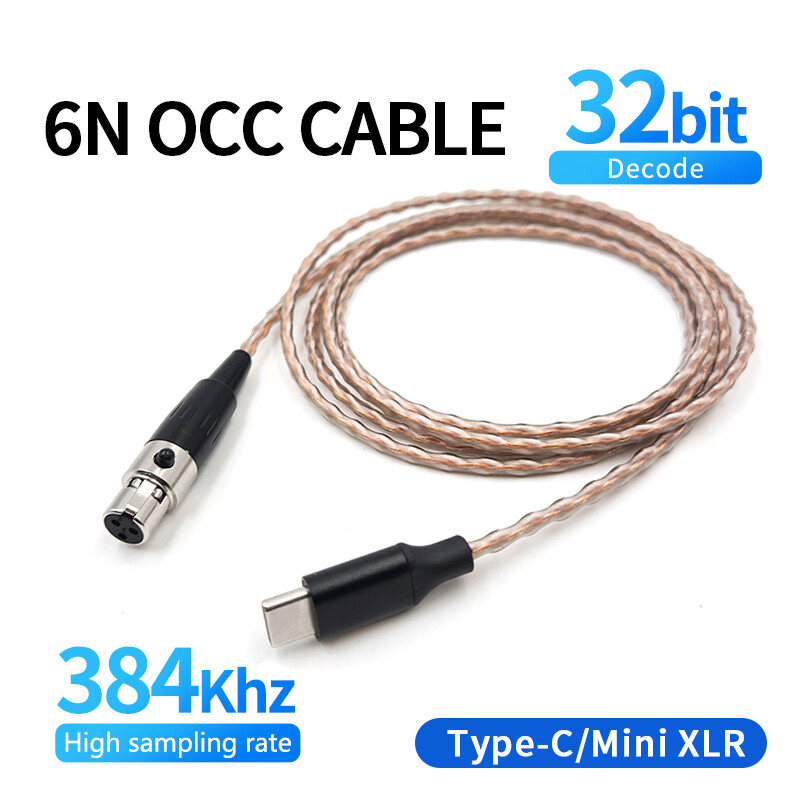 6N HiFi DAC Type C To 3 Pin Mini XLR Audio Cable For Beyerdynamic AKG Headphone