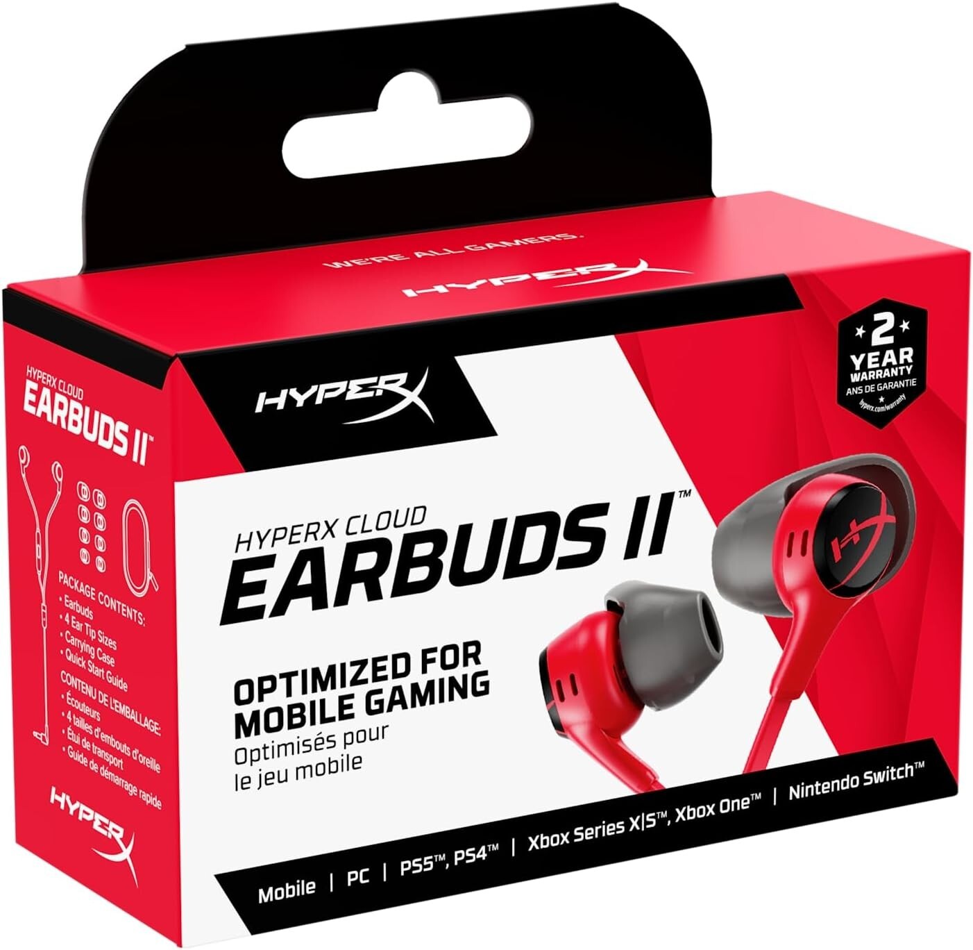 Red HyperX Cloud Earbuds II – Local Seller