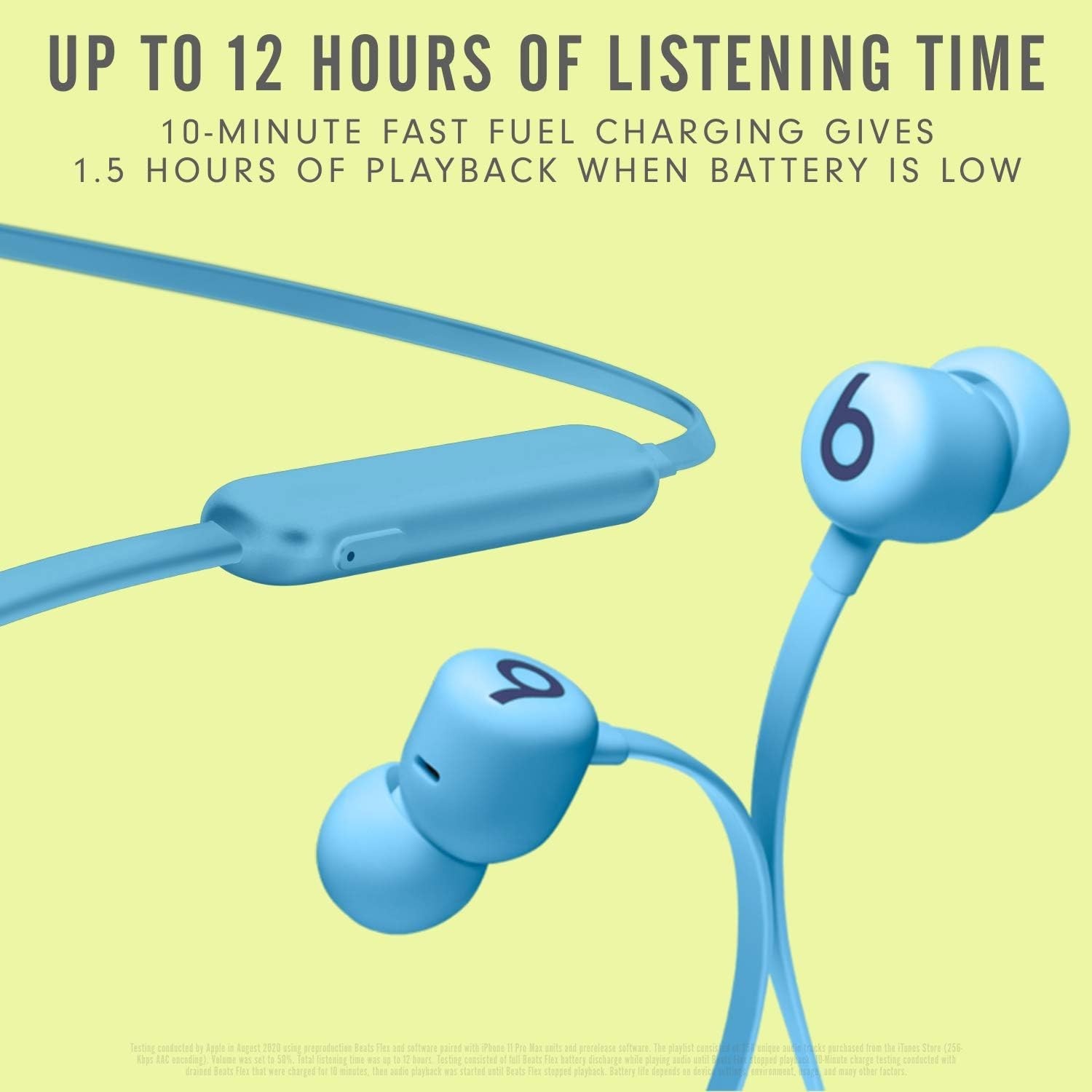 Beats Flex ‎MYMG2LL/A Wireless Bluetooth Earbuds Built-in Microphone Flame Blue