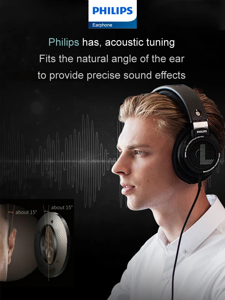Philips SHP9500 Headphone HiFi Stereo Wired Earphone Computer Online Learning