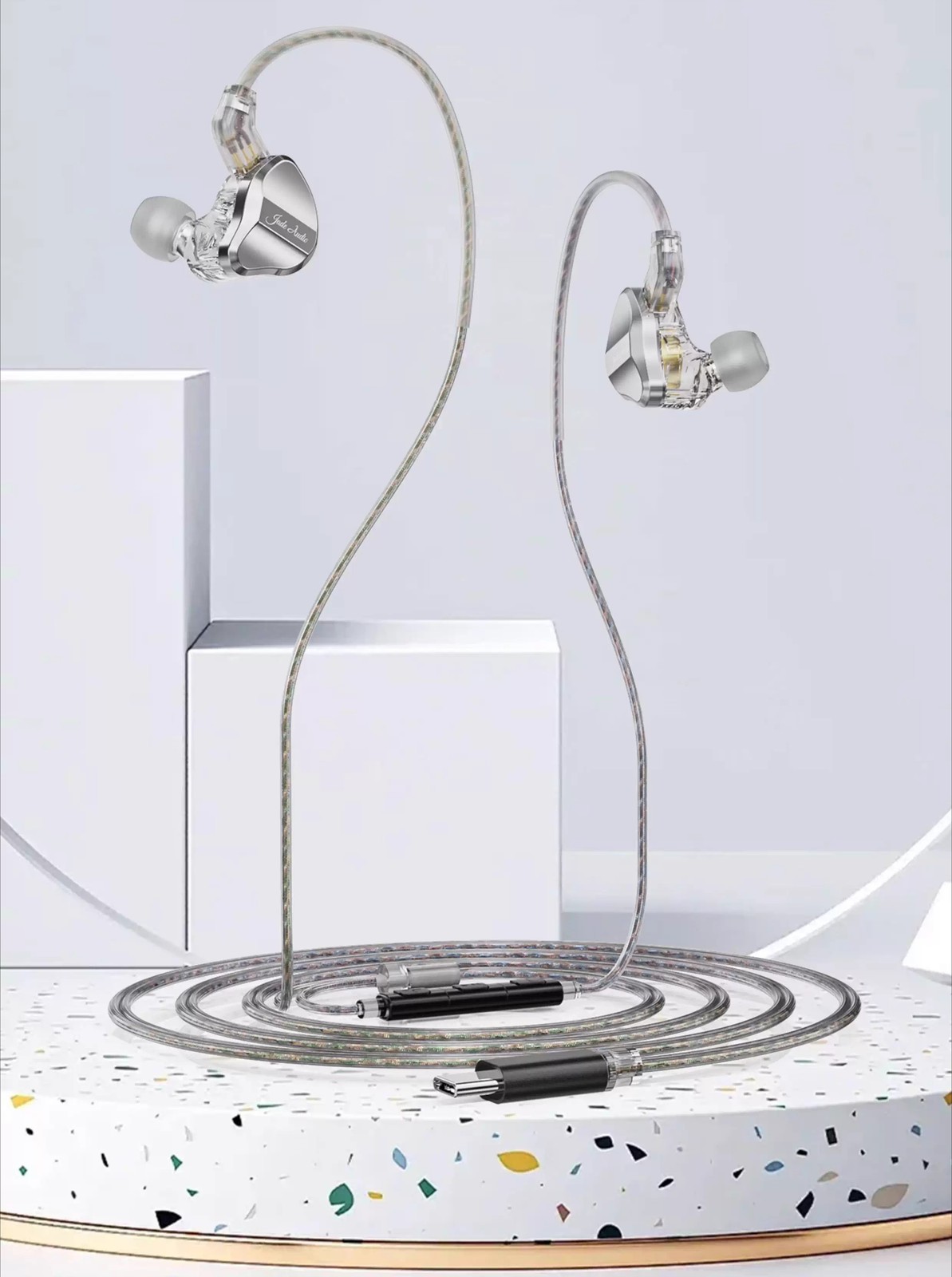FiiO JD1 Type-C Wired IEM Dynamic Driver Earbuds Mic In-Line Control HiFi