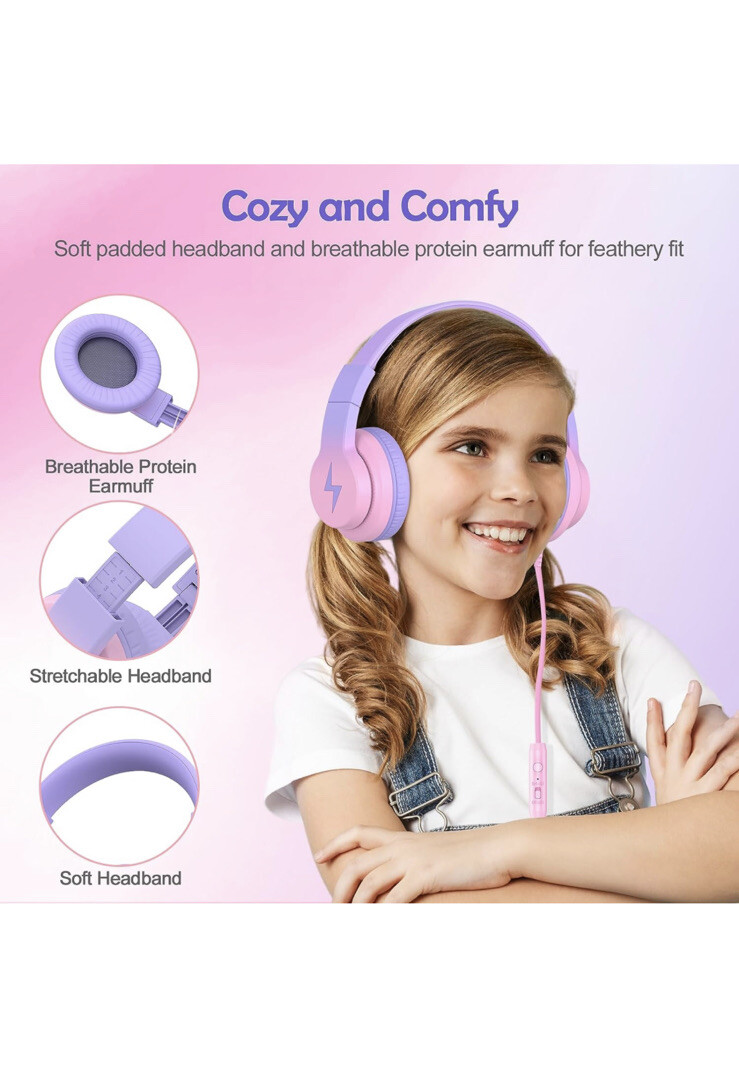 Kids Headphones, Kids with Microphone, 85/94Db Volume Limiter Headphones