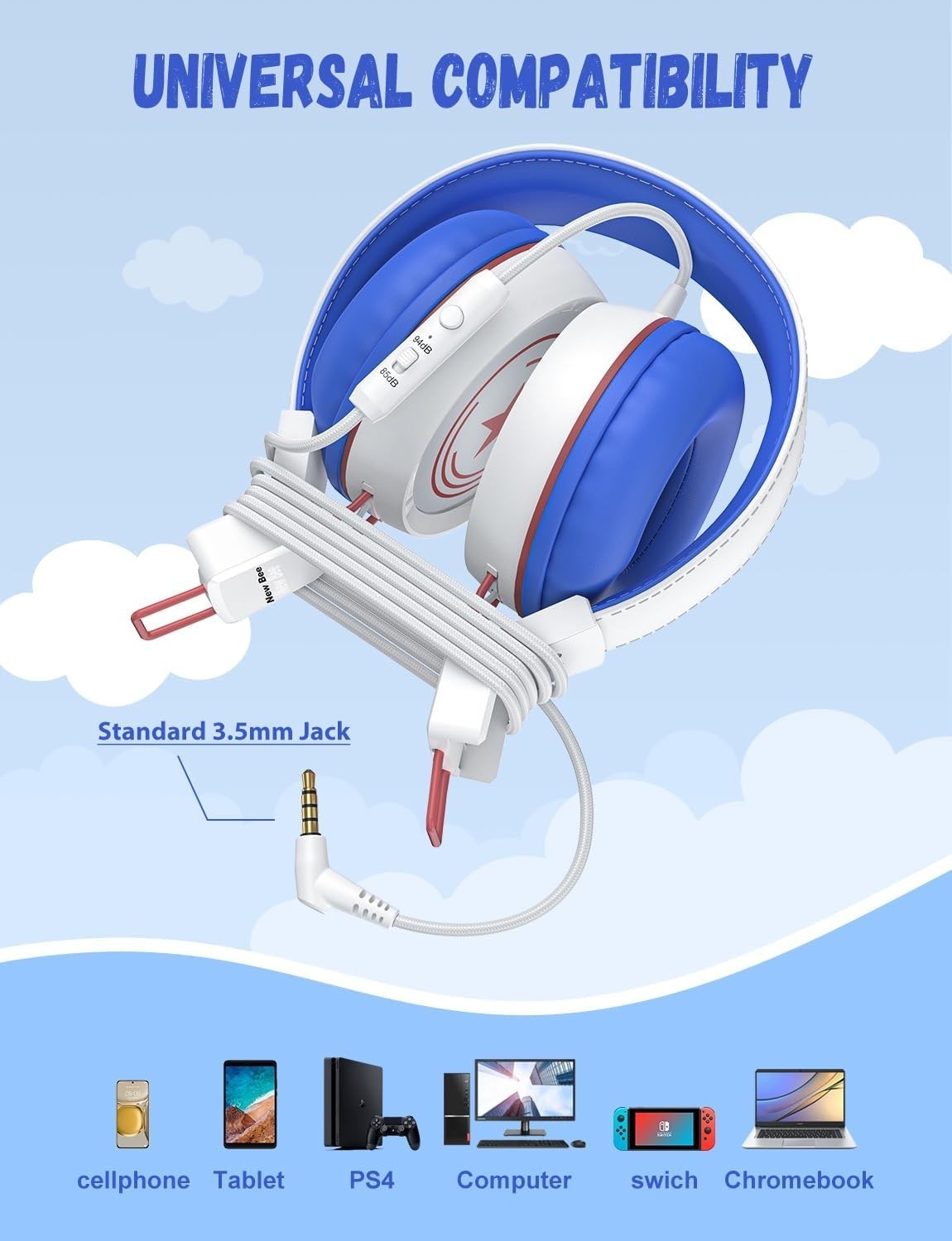 Comfortable Kids Headphones with Sound Isolation & Built-in Mic – Travel Ready