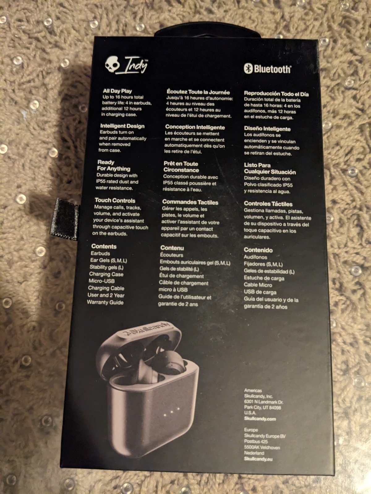 NEW Skullcandy S2SSW-M003 Indy In-Ear Wireless Headphones Earbuds Black IP55