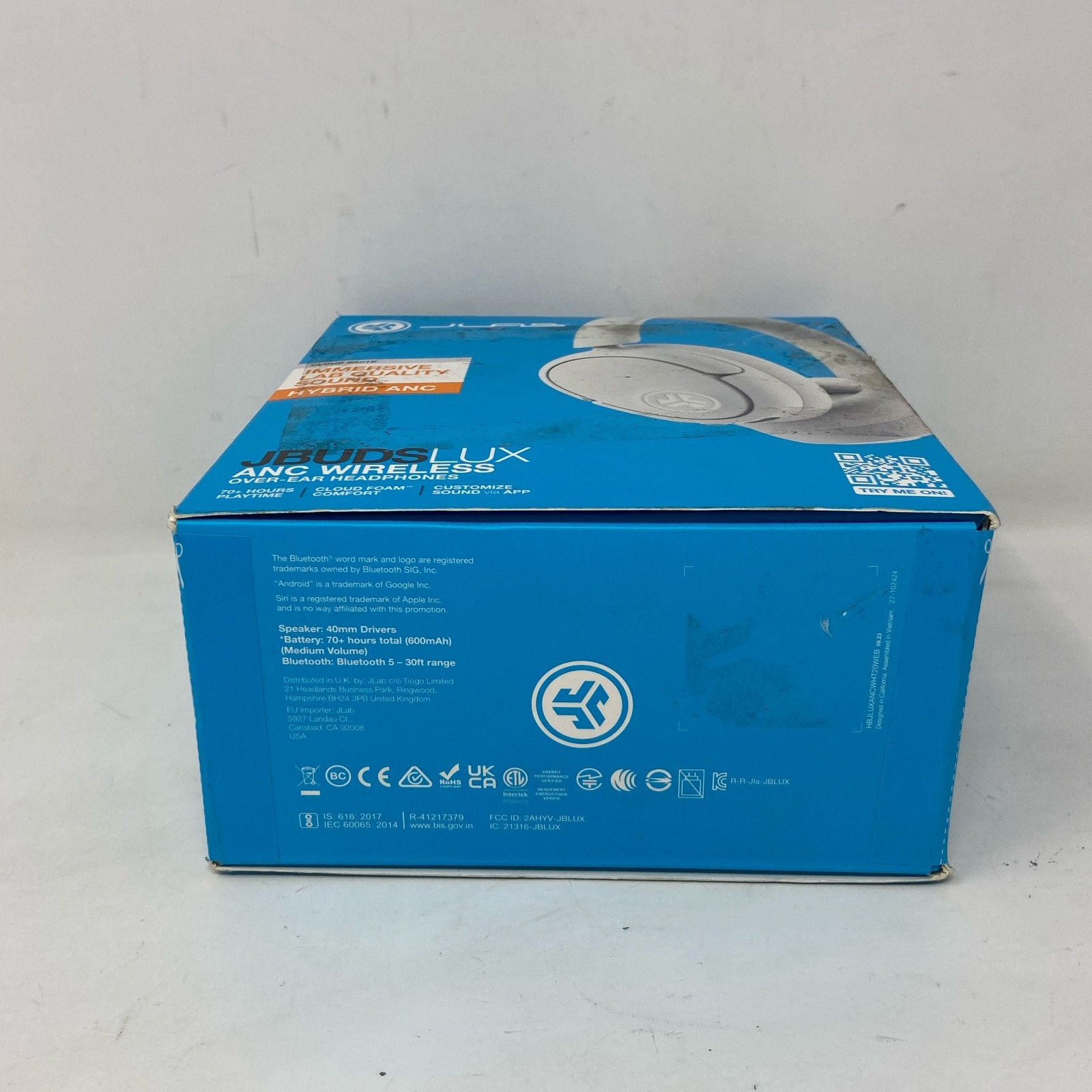 JLab JBuds Lux ANC Wireless Over-Ear Headphones Cloud White