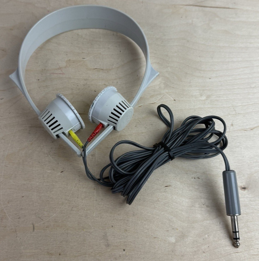 Vintage Sennheiser HD 414 White Headband 2000Ω Wired On Ear Dynamic Headphones