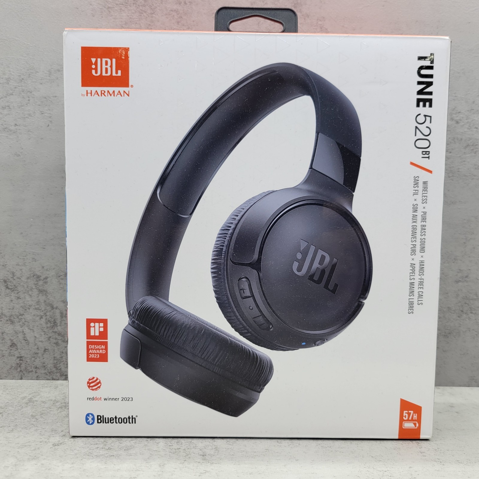 JBL Tune 520BT Wireless Over-Ear Bluetooth Headphones with Microphone – Black™