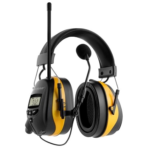 Bluetooth 5.4 Radio Headphones with Gel Ear Pads, Boom Mic, Rechargeable, AM/FM