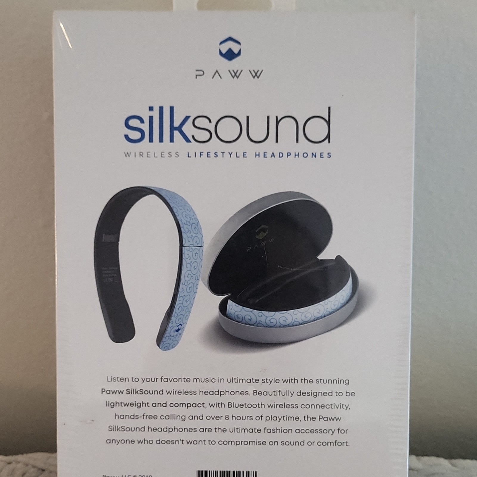 PAWW SilkSound Wireless Over-Ear Headphones Bluetooth 4.1 w/ Mic Blue/Black