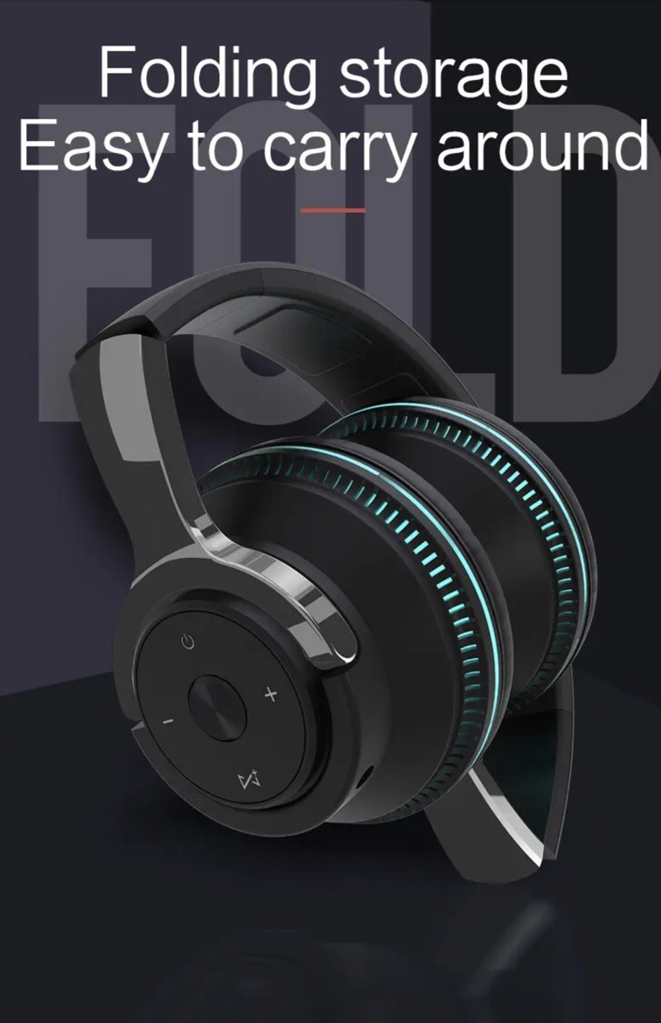Noise Cancelling Wireless BT Headphones LED lights