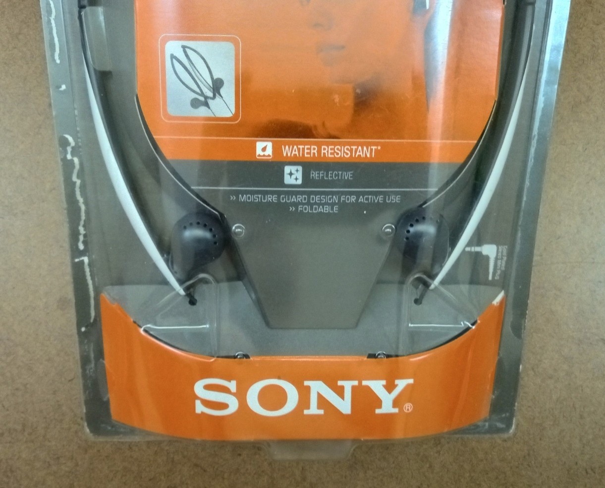 Sony MDR-A35G Sport S2 WaterResist Folding Compact Stereo Headphones Black/White