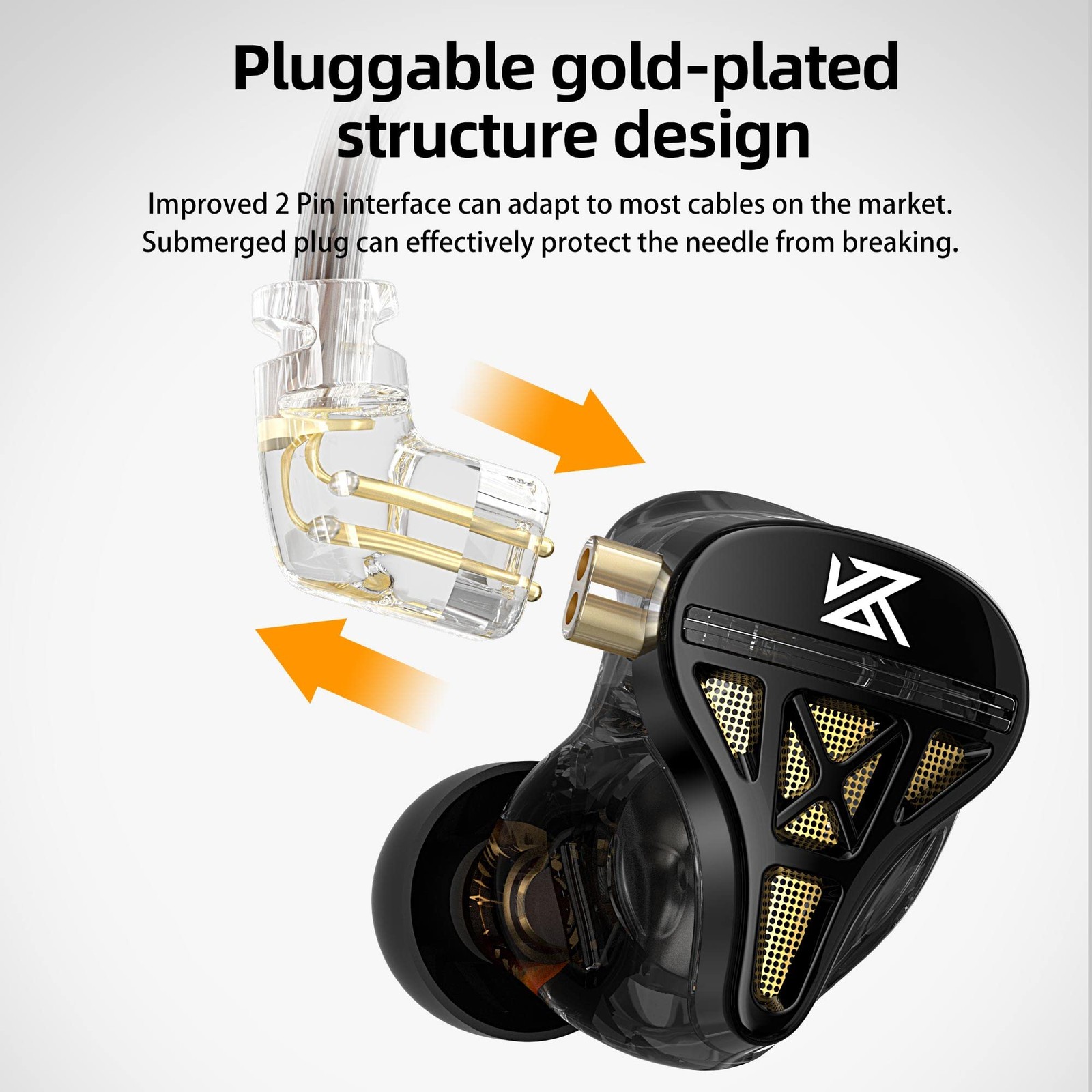 KZ DQS in Ear Monitor Headphones,Dynamic Driver Semi-Open HiFi Bass Earbuds Earp