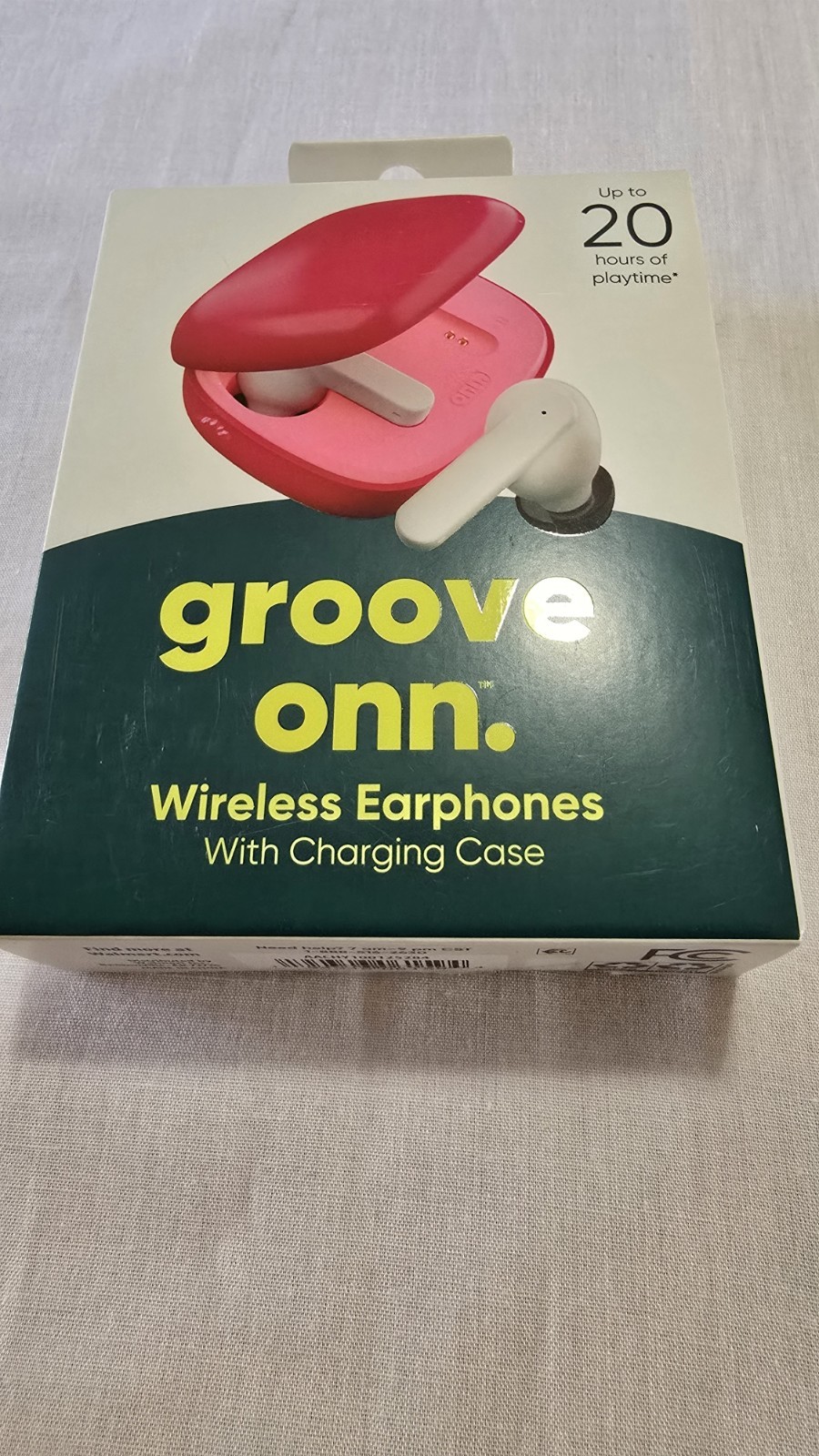 ONN Groove Wireless Bluetooth In-Ear Earphones Pink White w/ Charging Case