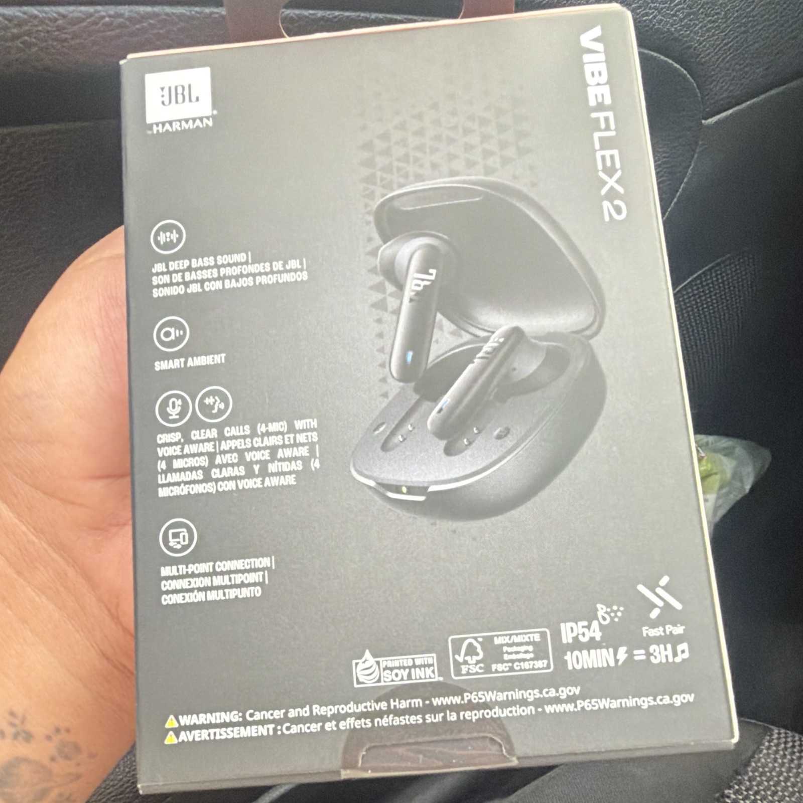 JBL Vibe Flex 2 Black True Wireless Bluetooth 5.3 Earbuds Mic Water Resistant