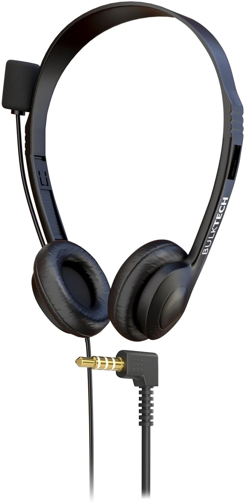 Wired On-Ear Headset with Boom Mic 3.5mm Black 1 Pack