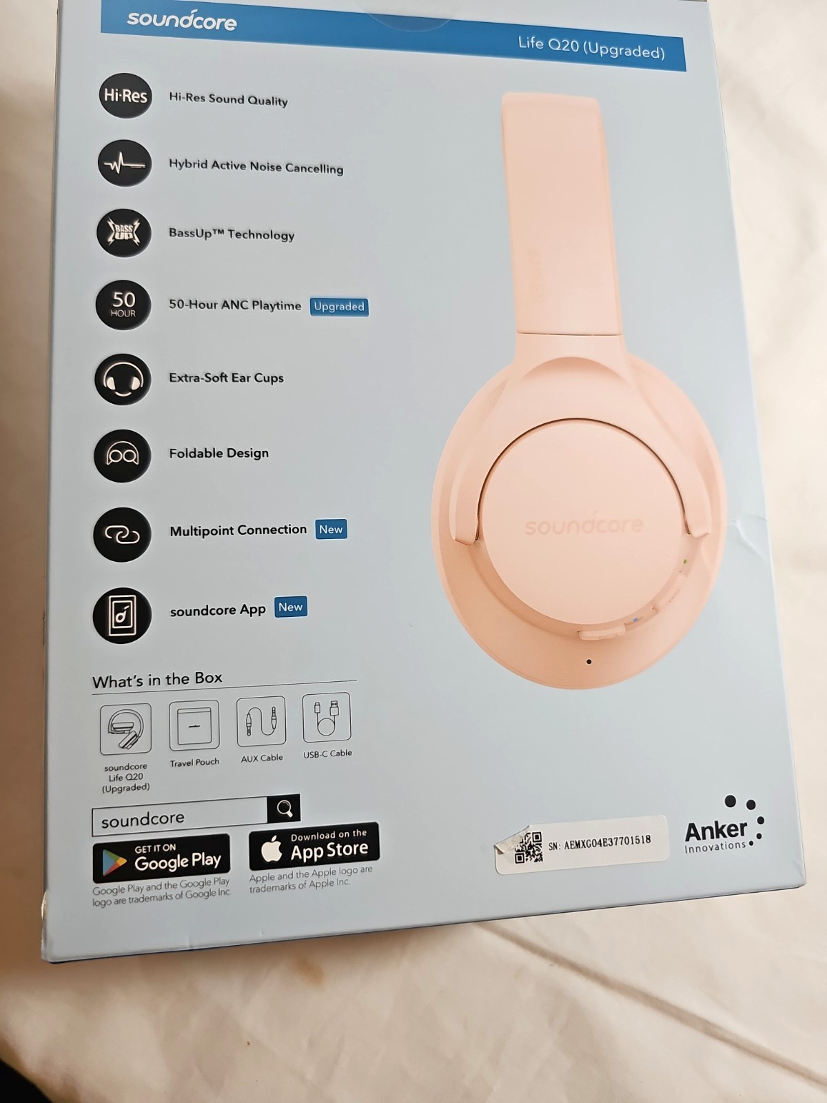 Soundcore by Anker Life Q20 Wireless, Active Noise Cancelling Headphones ( NEW )