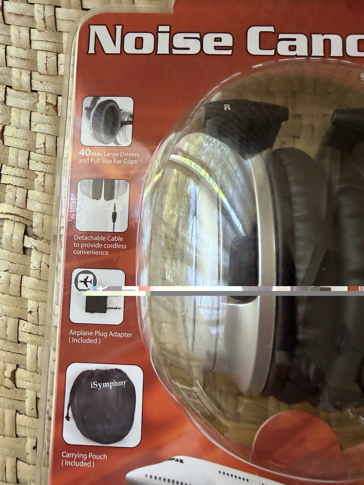 ISymphony NCI Noise Canceling Stereo Headphone – Detachable Cable & Airplane