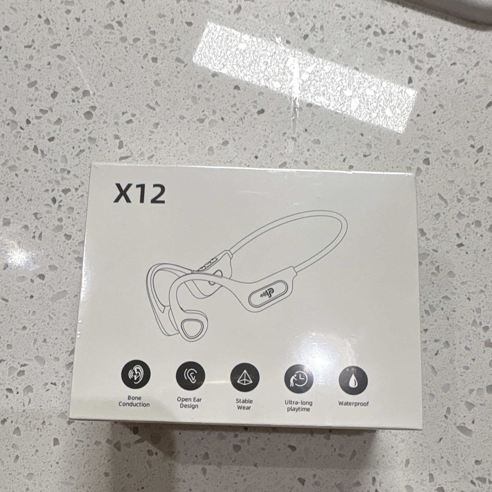 PSIER X12 Bone Conduction Open-Ear Waterproof Bluetooth USB-C Ear-Hook White