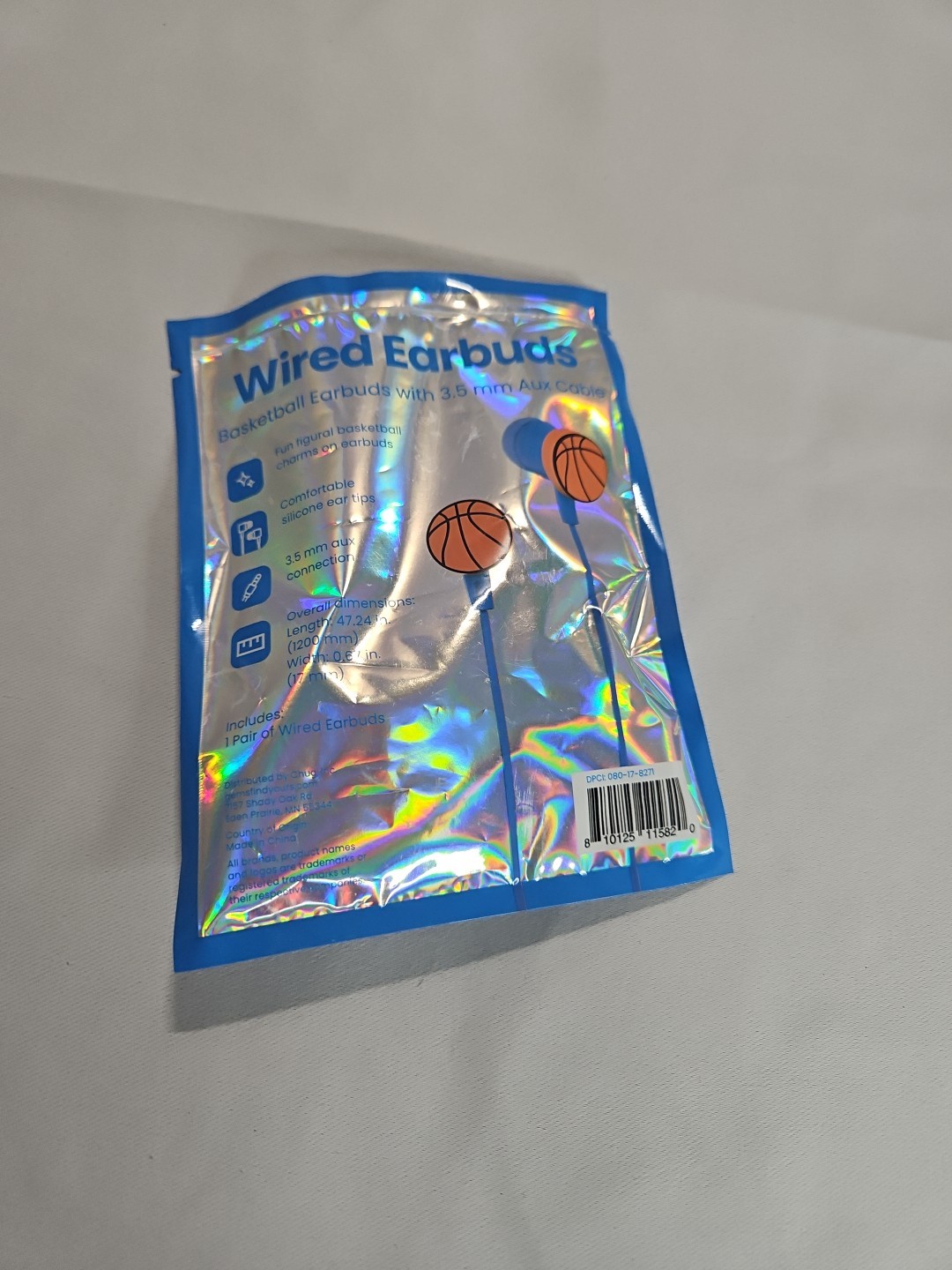 New Wired Earbuds Basketball Earbuds Blue Cable With 35 mm Aux A12