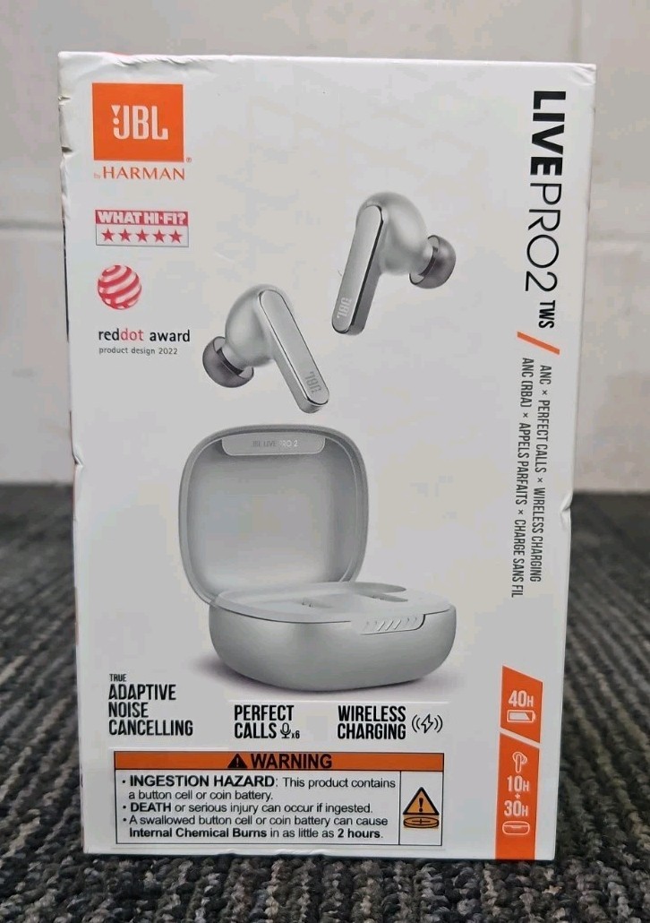 JBL Harman JBLLIVEPRO2TWSSLAM Live Pro 2 True Wireless Noise Canceling Earbuds