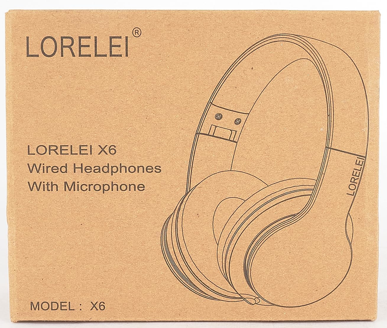 LORELEI X6 Over-Ear Wired Stereo Bass Headphones with Microphone, Lightweight, F