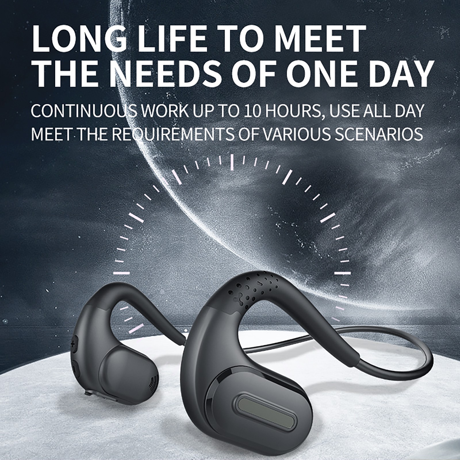 New Bluetooth 5.3 Wireless Air Conduction Open Ear Headset Detachable Mic