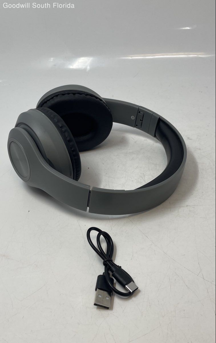 Traxx Graphite Gray Black Wireless Bluetooth Over The Ear Headphones With Mic