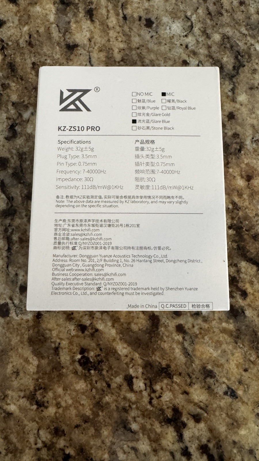 KZ ZS10 Pro, Linsoul 4BA+1DD 5 Driver in-Ear HiFi Earphones No Mic – OPEN BOX
