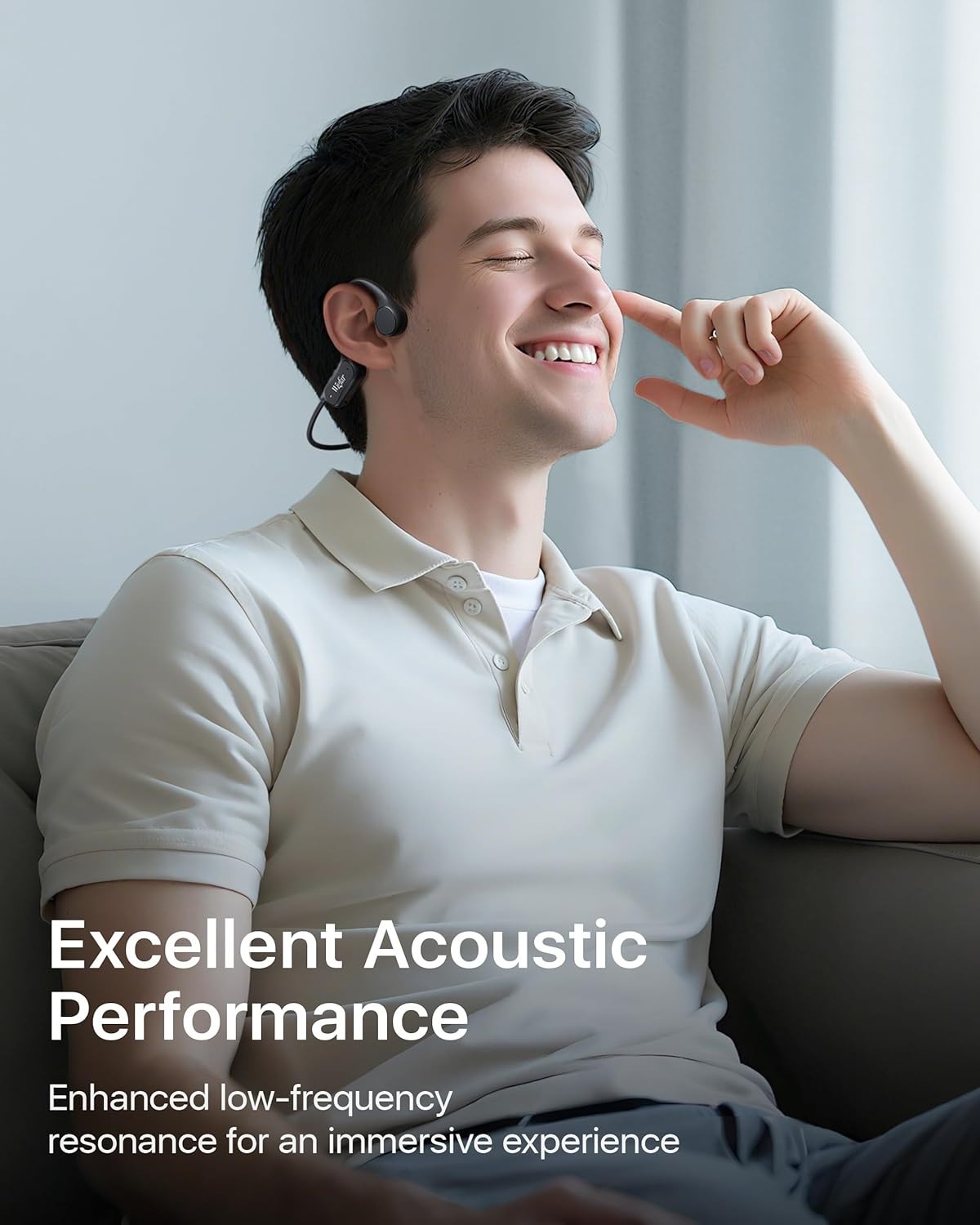 Wigfar Bone Conduction Headphones, Open Ear Headphones Bluetooth 6.0 with Mic,