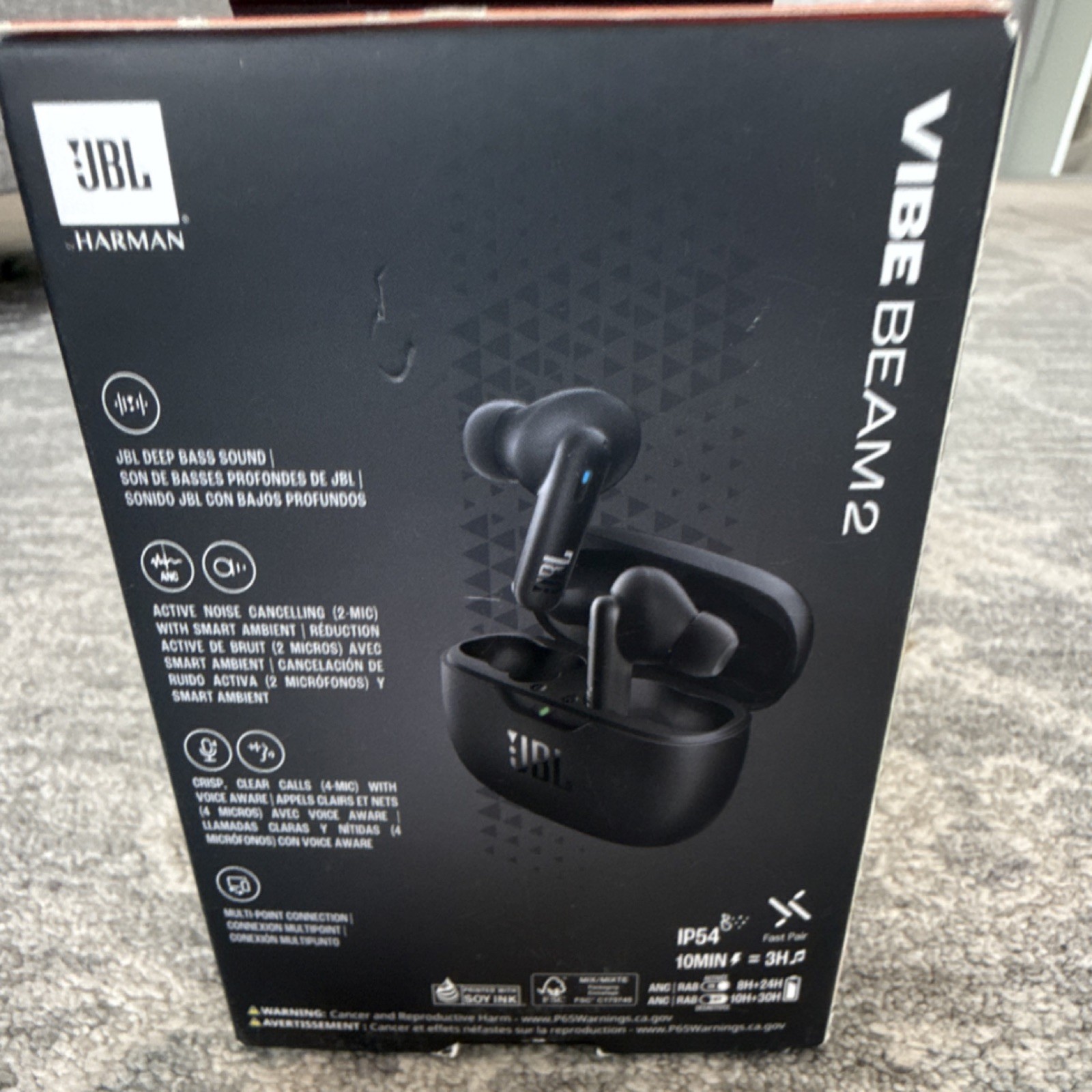 NEW JBL Vibe Beam 2 True Wireless Earbuds Black Noise Cancellation