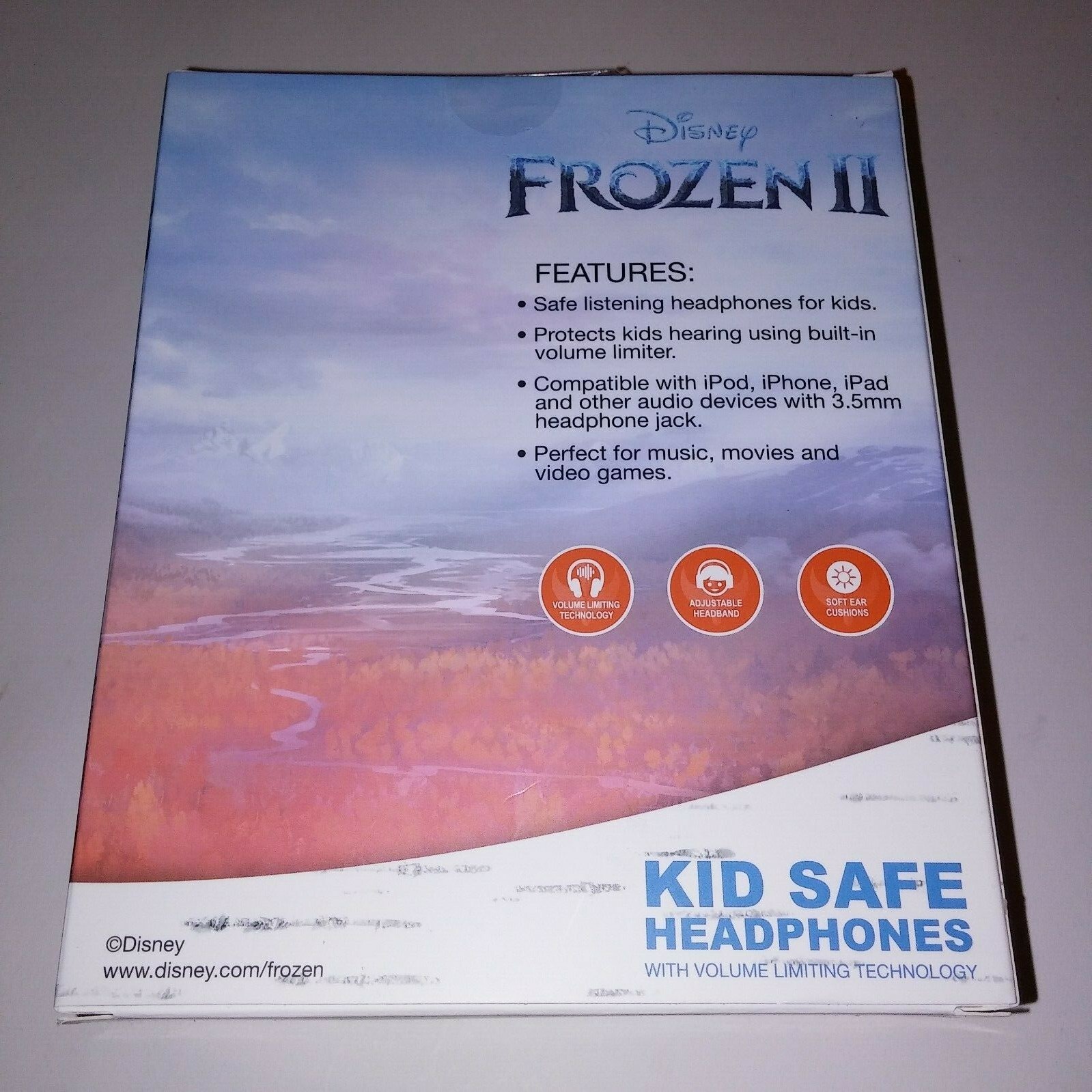 Disney Frozen 2 Kid Safe Headphones Volume Limiting Adjustable Headband Soft Ear