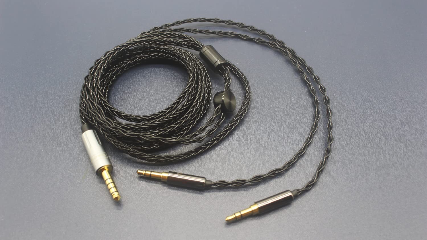 Balanced Upgrade Cable 4.4mm for Hifiman Headphones – Dual 3.5mm Male, 6.5ft Sil