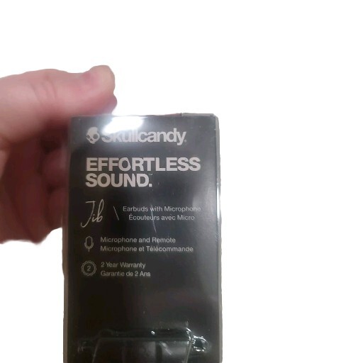 SKULLCANDY JIB WIRED EARBUD HEADPHONES W/MICROPHONE, BLACK *DISTRESSED PKG*