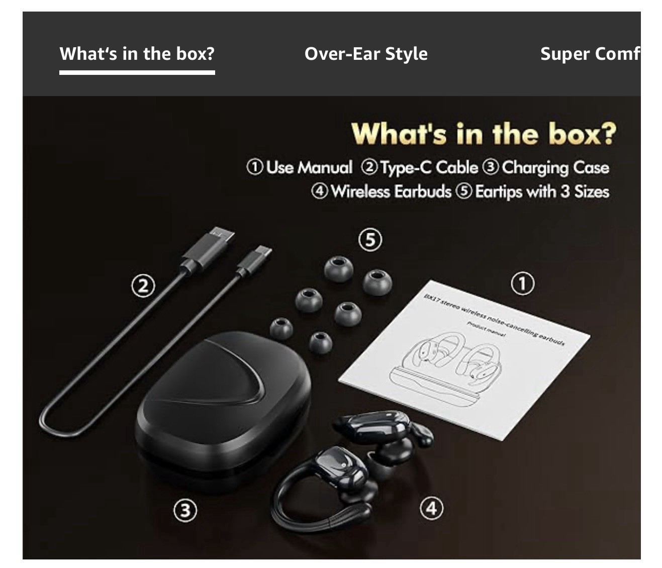 Catitru Wireless Sports Earbuds Sweat Proof Bluetooth Charging Case Open Box