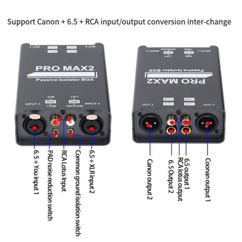 2 Way Sound Isolator Sound Current Noise Elimination Isolator Mixer Broadcast