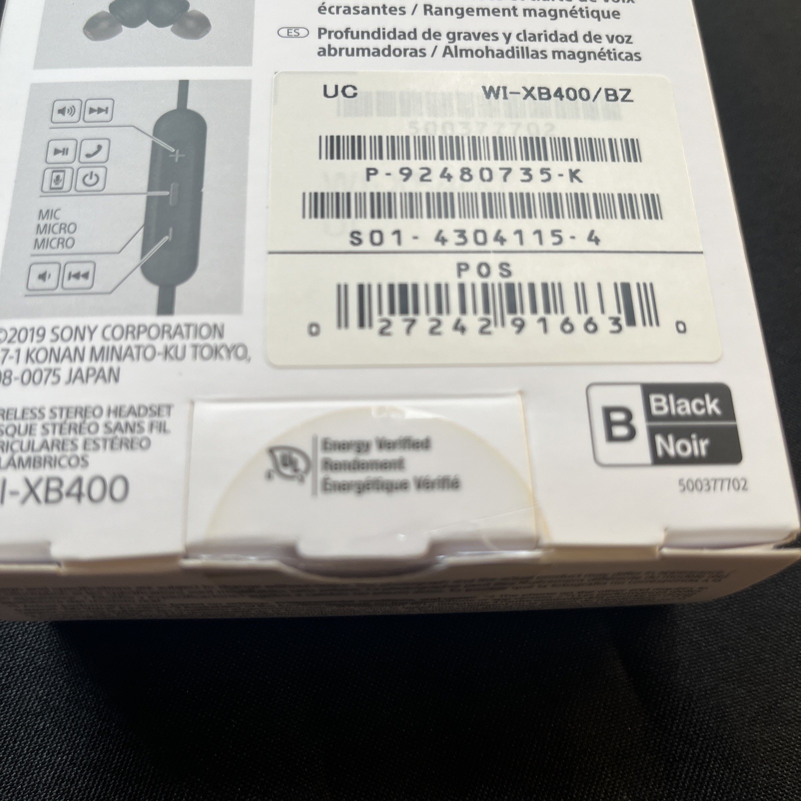 Sony WI-XB400 Wireless In-Ear Extra Bass Headphones w/Mic for Phone Call sealed