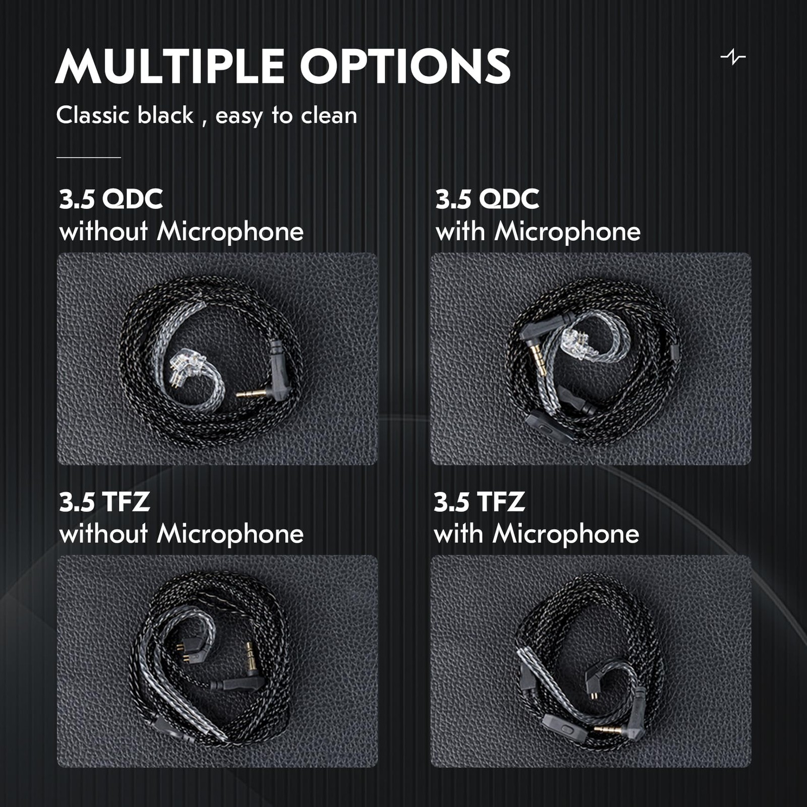 EZ EAR KZ ZS10 PRO Cable QDC 3.5mm no Mic Dark