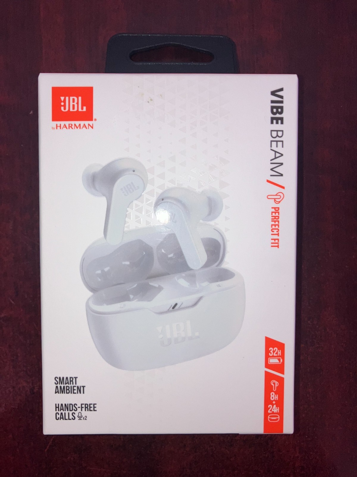 New JBL Vibe Beam True Wireless Deep Bass Sound Earbuds Water Resistant White