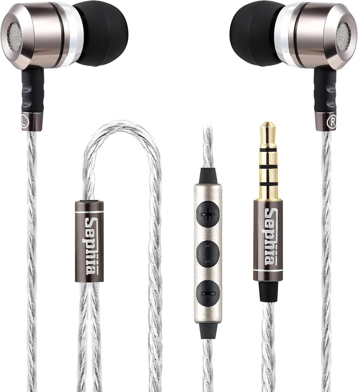 Auriculares con Cable y Microfono Bass Profundo Jack 3 5mm Anti Enredos SonidoHD